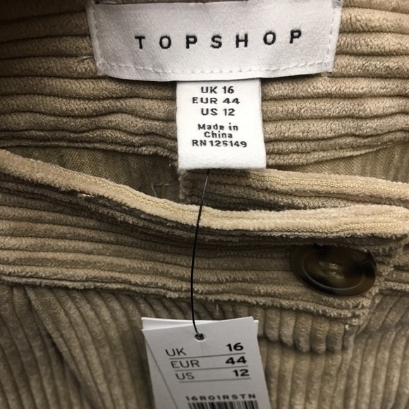 Topshop Corduroy Pants in Cream for Women - Picture 4 of 5